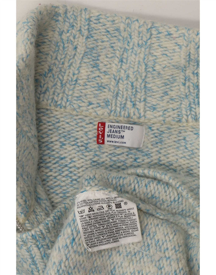 Levi's Damen-Strickjacke, Gr. 14, mittelblau gefleckte Wolle