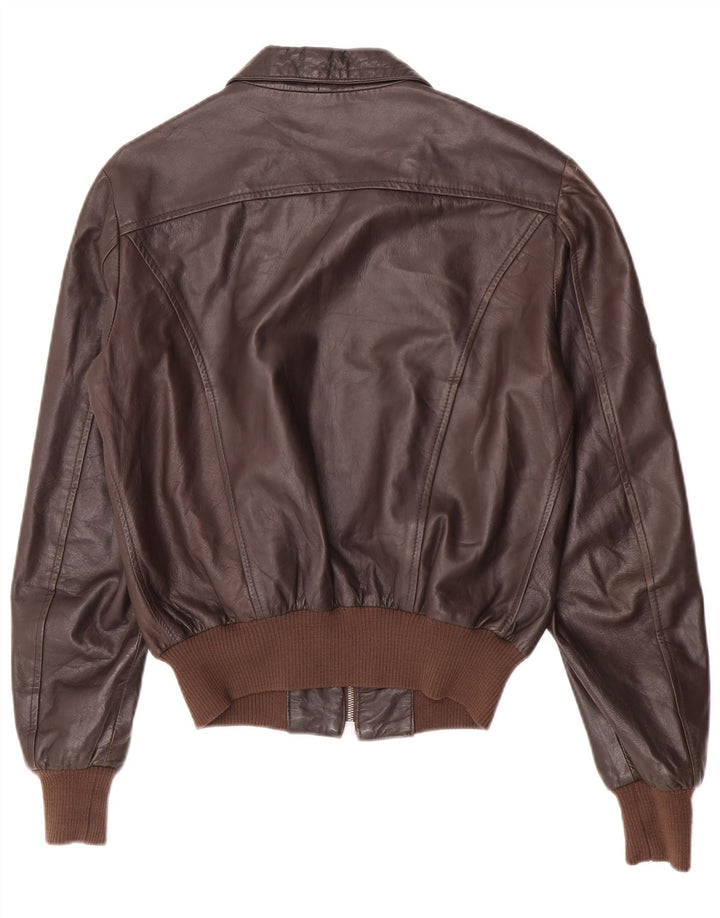 Vintage Herren Bomber Lederjacke UK 38 Mittelbraunes Leder