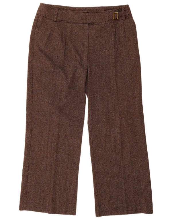 M&Co Damen-Chinohose mit weitem Bein und Zapfen, UK 14, Größe L W34 L29, Braun