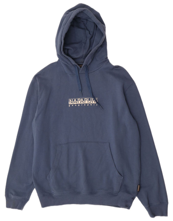 Napapijri Herren Geographic Graphic Kapuzenpullover, Größe L, Blau, Baumwolle