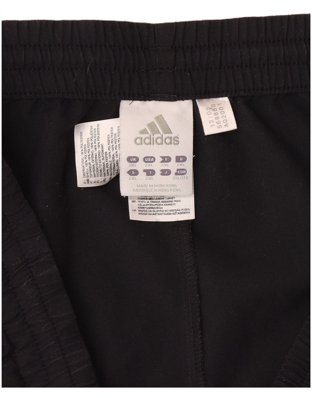 ADIDAS Herren Trainingshose 2XL Schwarz Polyester