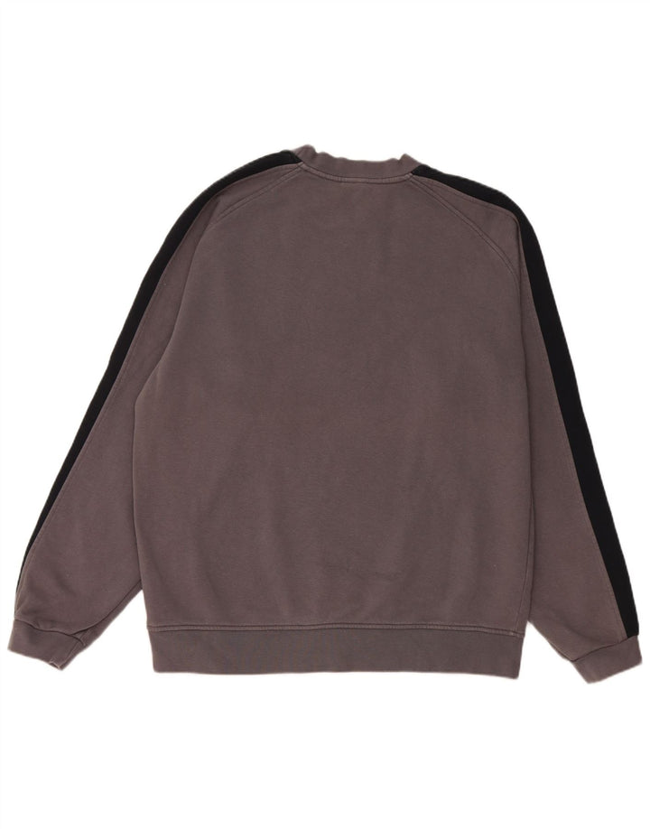 Nike Herren-Sweatshirt-Pullover, groß, graue Farbblock-Baumwolle