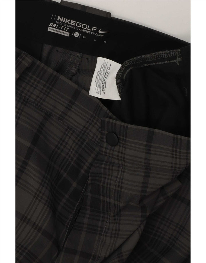 Nike Herren Dri Fit Chino Shorts W32 Mittelgrau kariertes Polyester