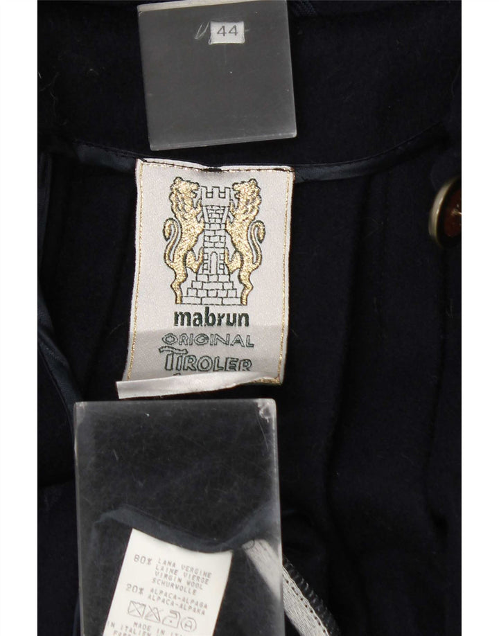 Mabrun Damen-Übergröße-Mantel mit Kapuze, IT 44, mittelmarineblaue Wolle