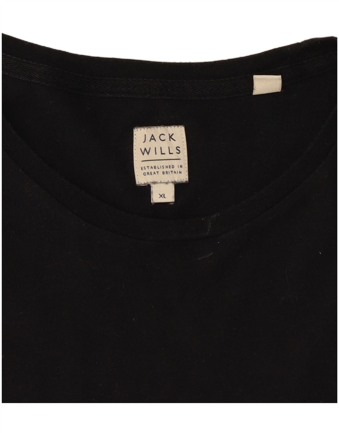 Jack Wills Herren-Oberteil, langärmelig, XL, schwarze Baumwolle