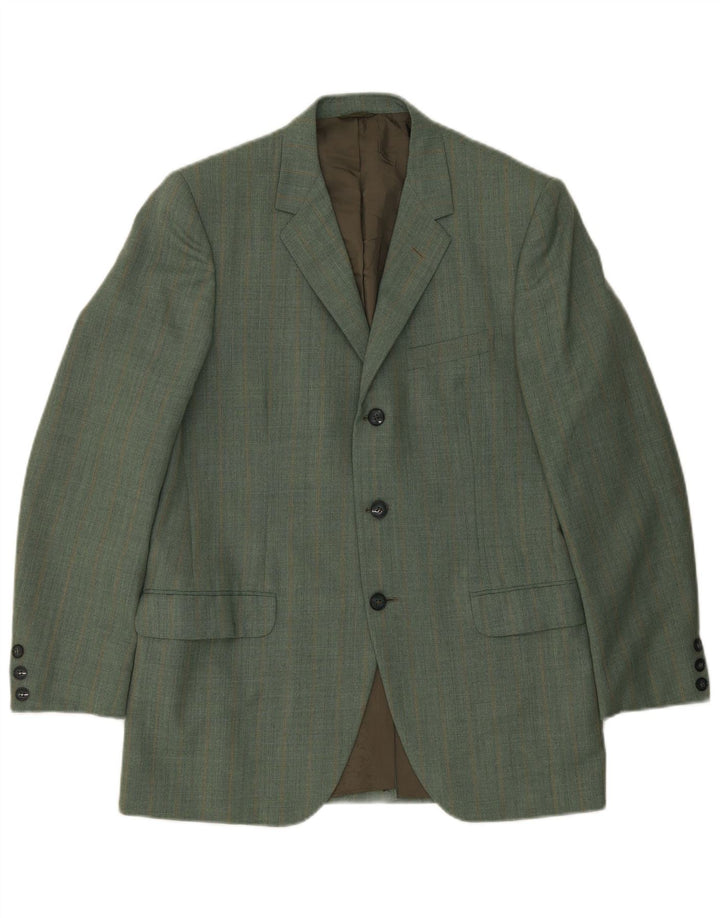 Facis Herren 3-Knopf Blazer Jacke IT 48 Mittel Grün Kariert Terital