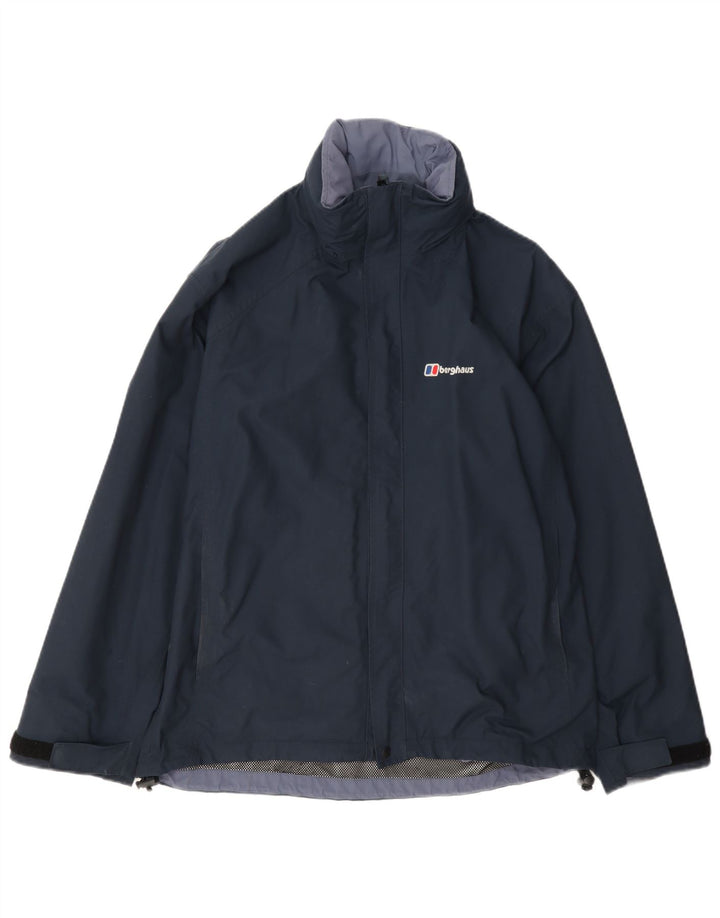 Berghaus Jungen-Regenjacke mit Kapuze, 11–12 Jahre, marineblaues Nylon