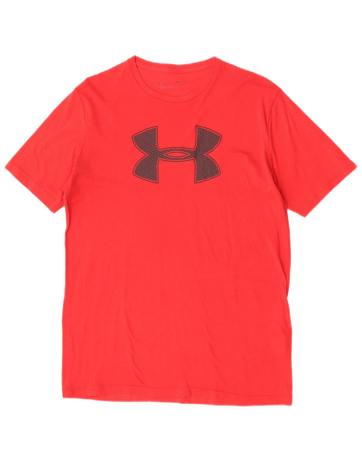 Under Armour Herren-Grafik-T-Shirt-Oberteil aus mittelroter Baumwolle