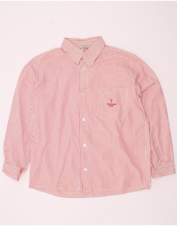 Trussardi Baby-Jungen-Hemd, 7–8 Jahre, rosa Nadelstreifen-Baumwolle