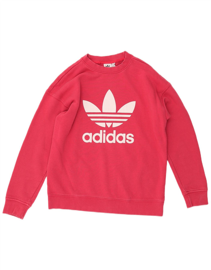 ADIDAS Damen-Sweatshirt, übergroß, mit Grafik, Gr. 10, Größe S, rosa, Baumwolle