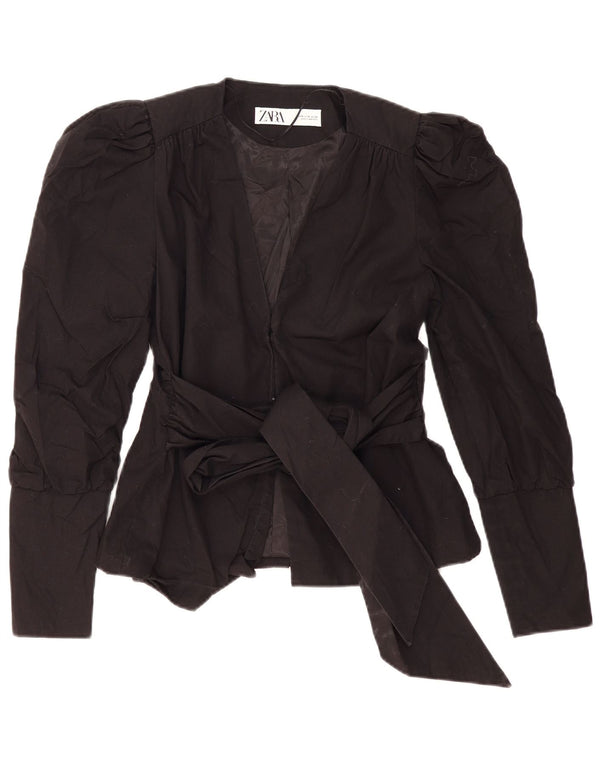 Zara Damen Blazer Jacke UK 12 Medium Schwarz