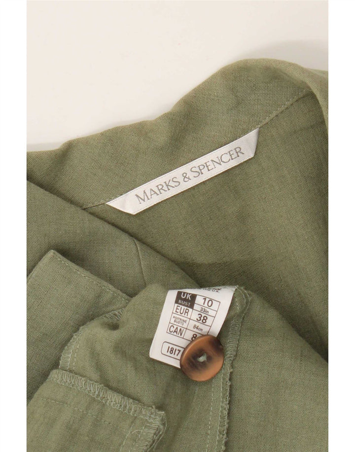 Marks & Spencer Damen-Blazer mit kurzen Ärmeln, Gr. 10, Khaki