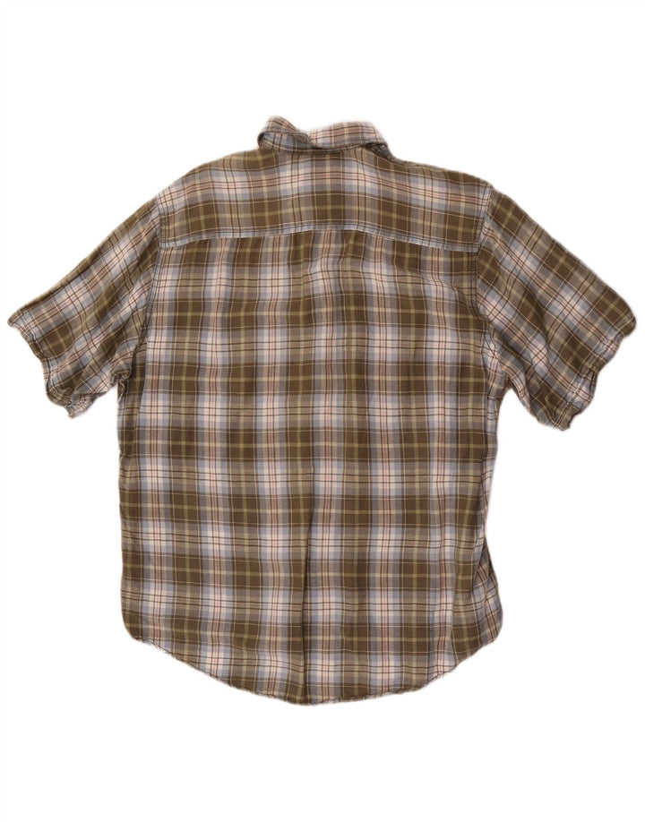 Timberland Herren Kurzarmhemd Medium Khaki Check Leinen