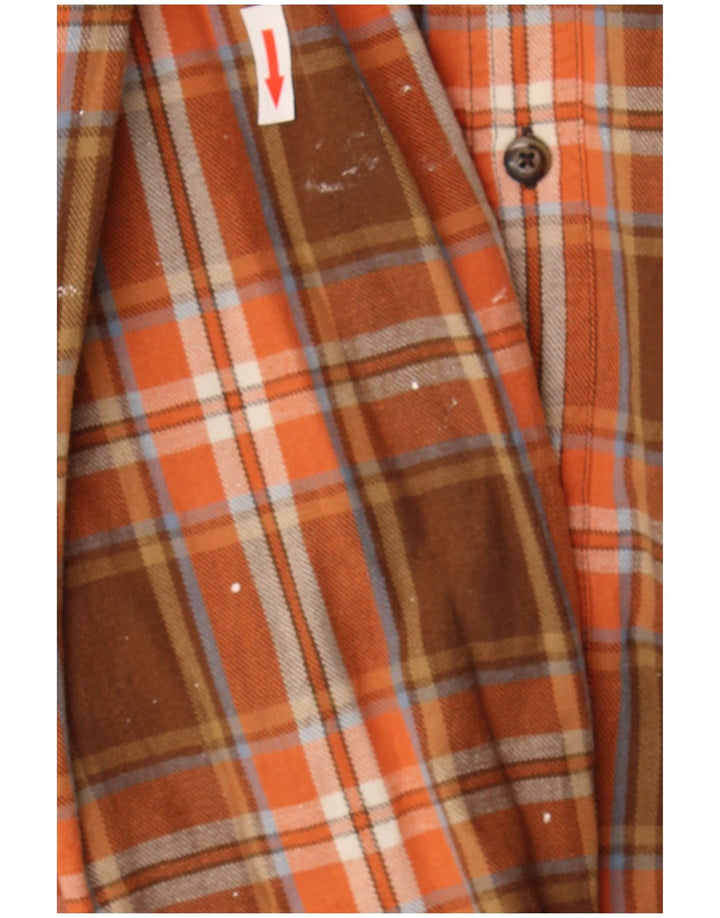 Timberland Herren-Flanellhemd aus mittelbraun karierter Baumwolle