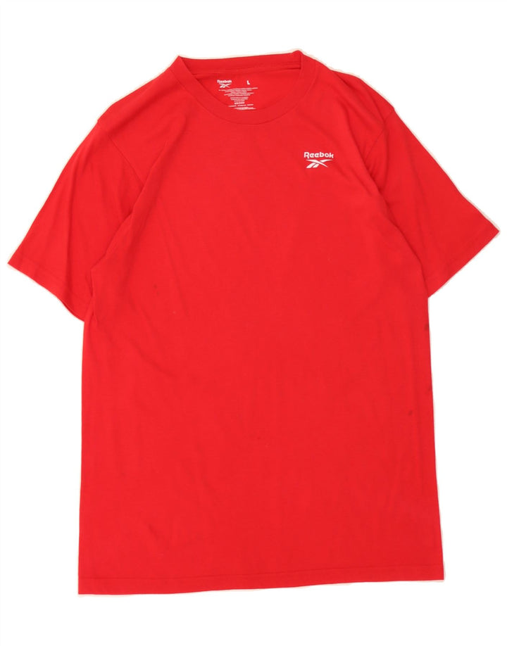 REEBOK Mens T-Shirt Top Large Red Cotton Vintage Reebok and Second-Hand Reebok from Messina Hembry 