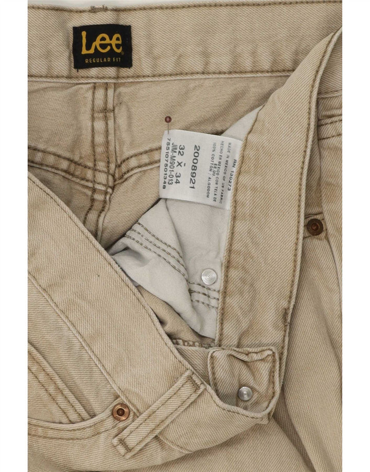 Lee Herren-Freizeithose mit normaler Passform, W32, L34, beige Baumwolle