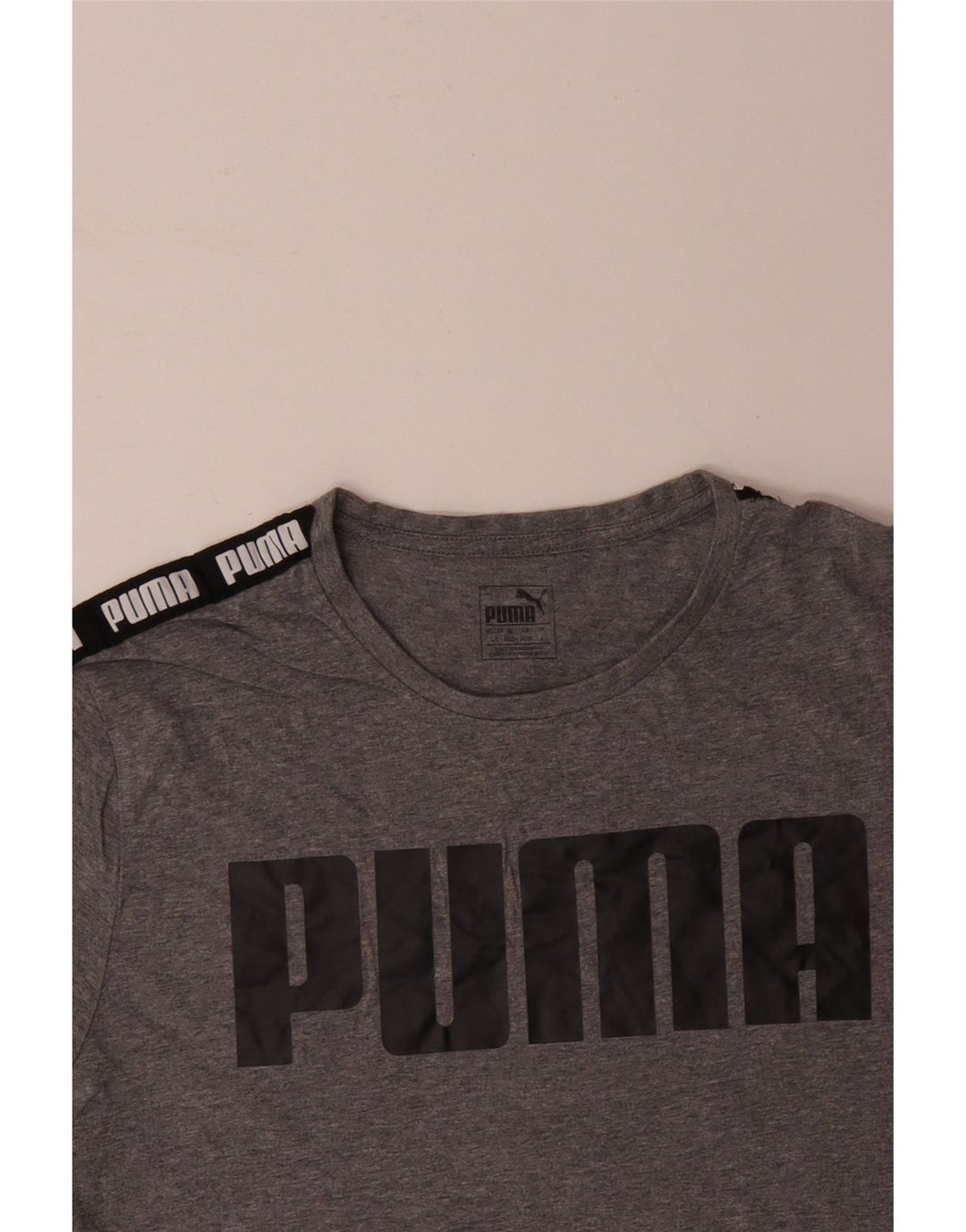 PUMA Herren Graphic T-Shirt Top Large Grau Colourblock Baumwolle