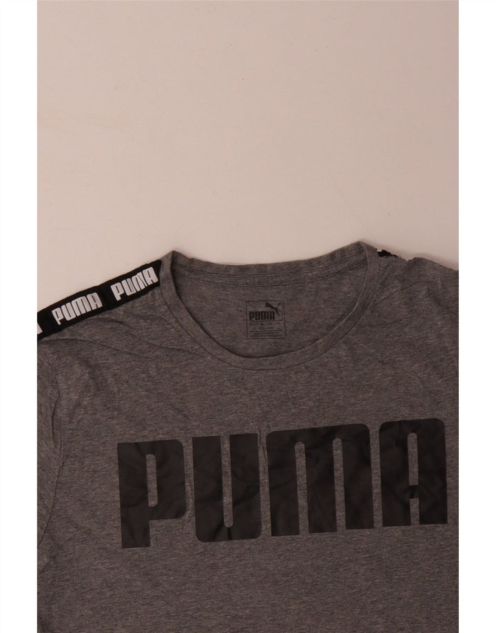 PUMA Herren Graphic T-Shirt Top Large Grau Colourblock Baumwolle