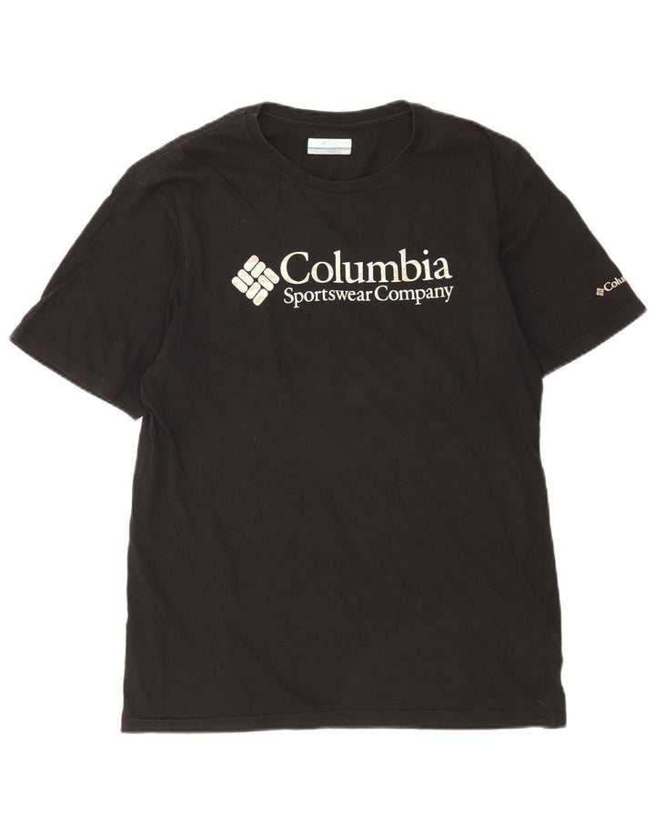 Columbia Herren T-Shirt Top Medium Schwarz Baumwolle