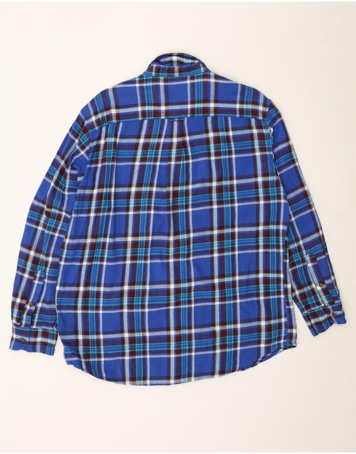 CHAPS Mens Flannel Shirt Large Blue Plaid Cotton Vintage Chaps and Second-Hand Chaps from Messina Hembry 
