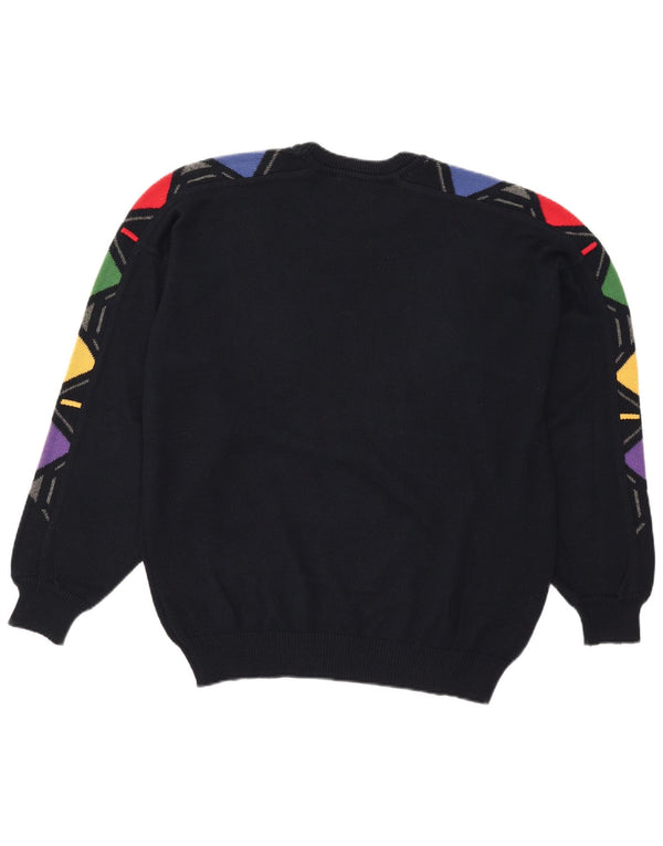 Bueckle Herren-Pullover mit Rundhalsausschnitt, IT 48, mittleres Marineblau, geometrisch