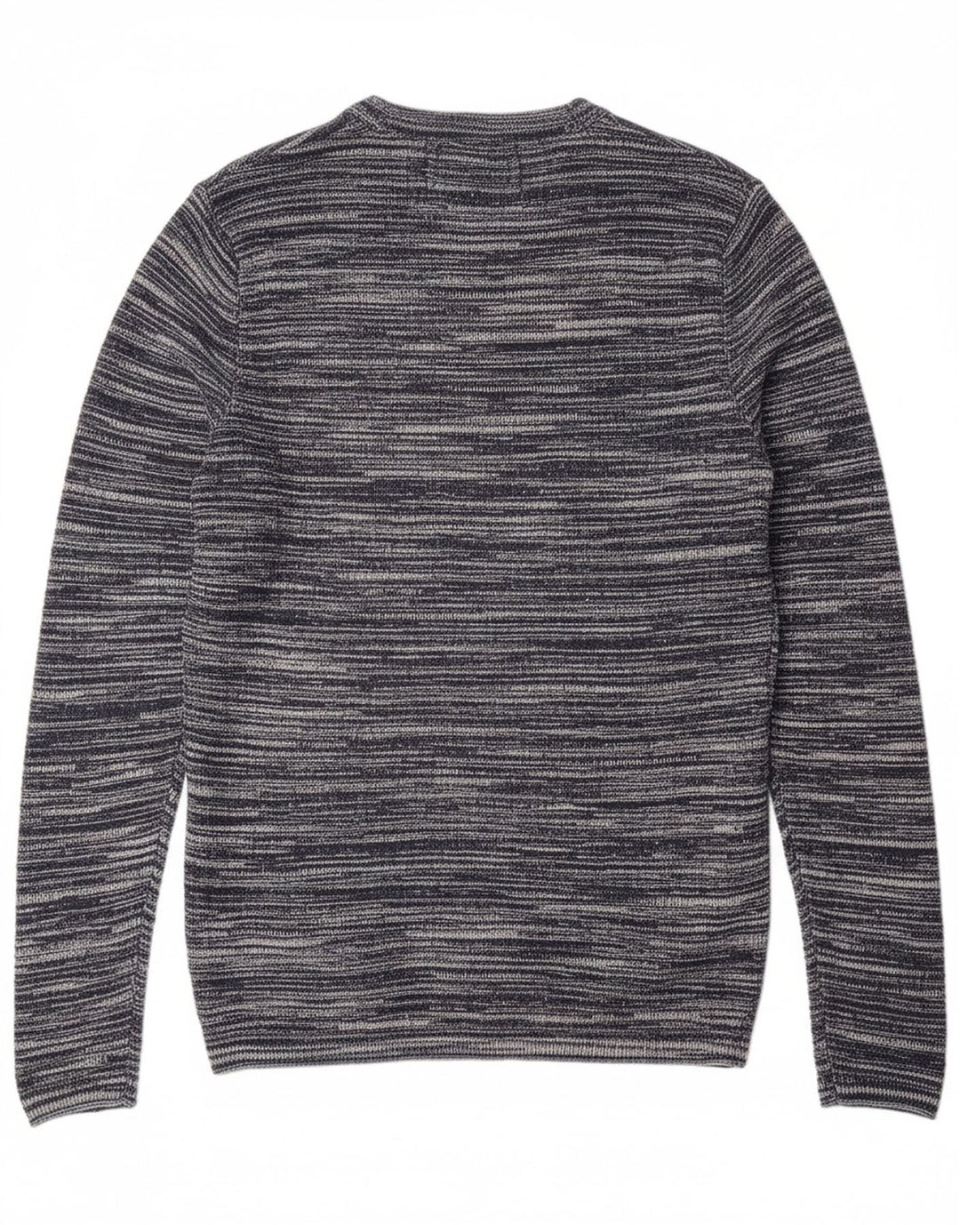 JACK & JONES Mens Crew Neck Jumper Sweater Medium Navy Blue Flecked Cotton