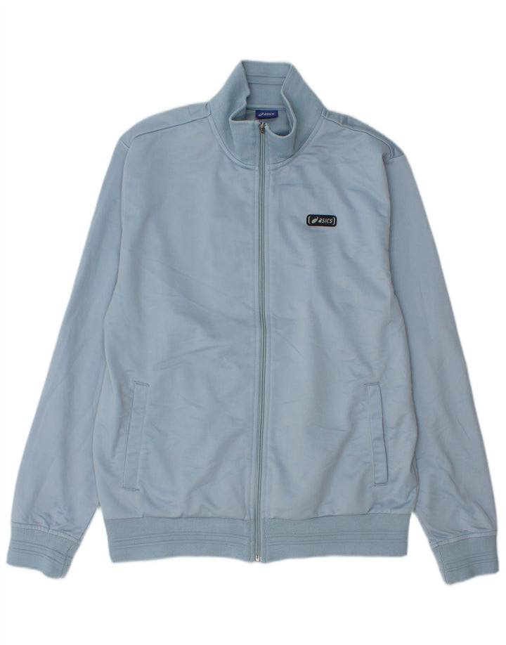 Asics Herren-Trainingsanzugoberjacke aus mittelblauem Polyester