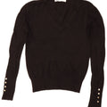 Zara Damen Crop V-Ausschnitt Pullover Pullover UK 10 Small Schwarz