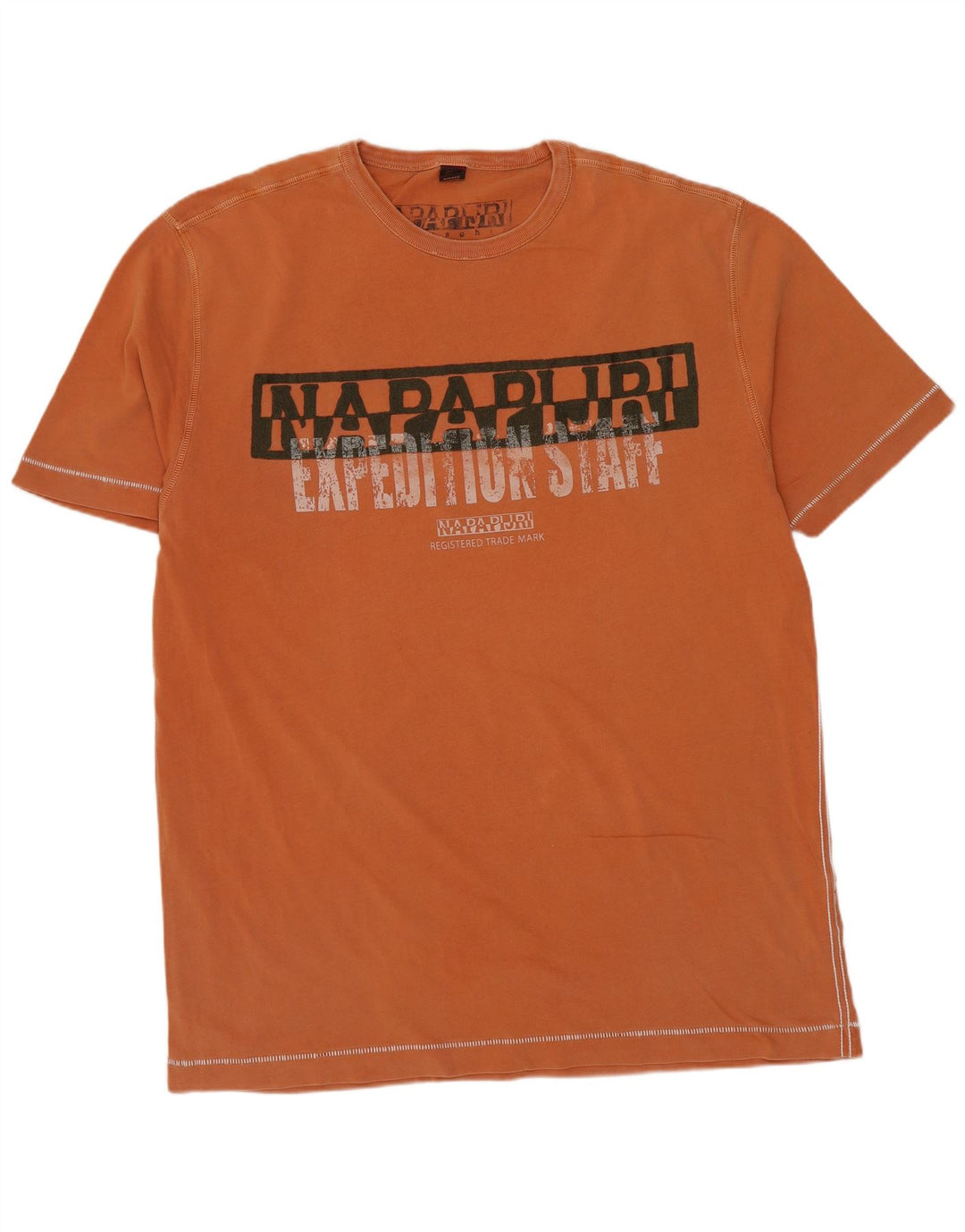 NAPAPIJRI Herren Grafik T-Shirt Top 2XL Orange Baumwolle