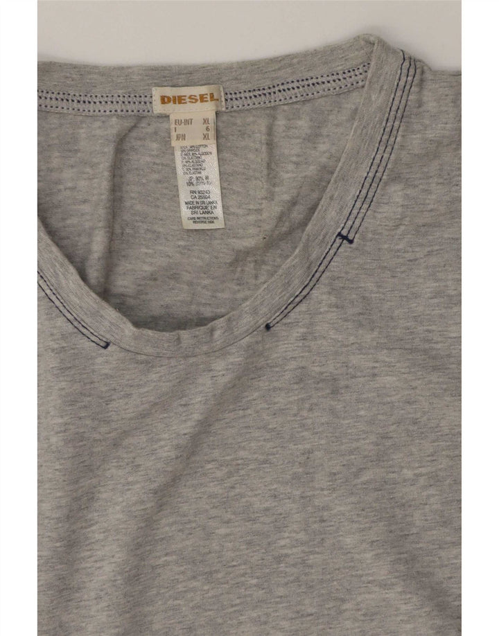 Diesel Herren T-Shirt Top XL Grau gefleckte Baumwolle