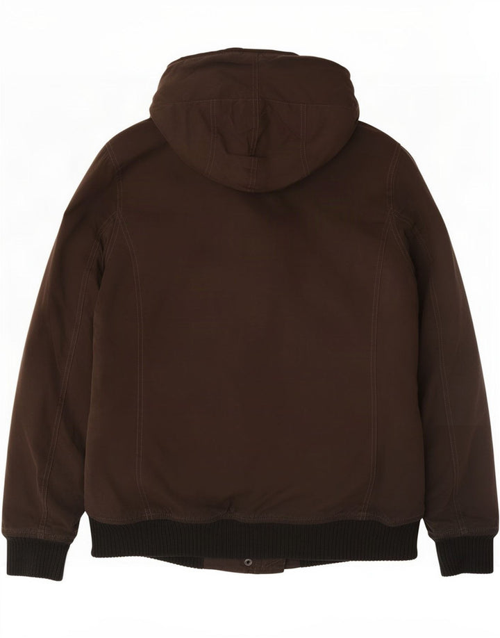 Roxy Damen-Bomberjacke mit Kapuze, UK 16, Größe L, Braun, Colourblock-Baumwolle