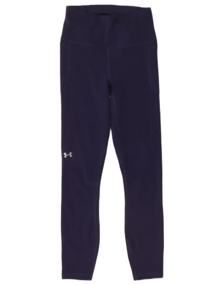 UNDER ARMOUR Womens Leggings UK 4 XS  Navy Blue