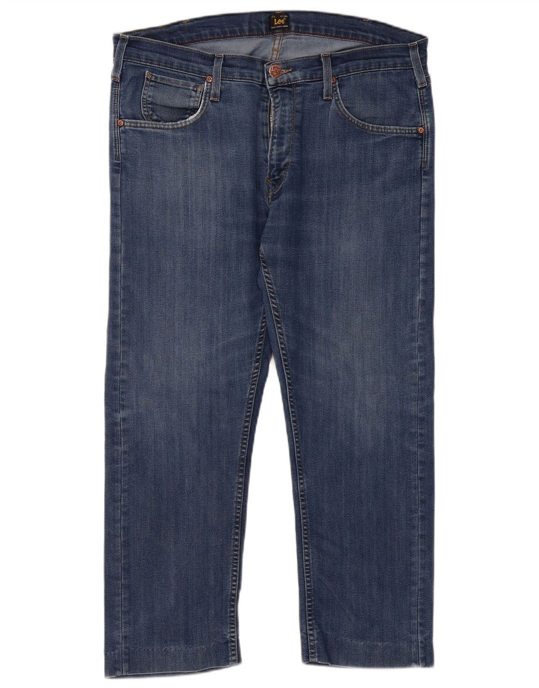 Lee Damen-Cropped-Jeans W36 L26 Blaue Baumwolle