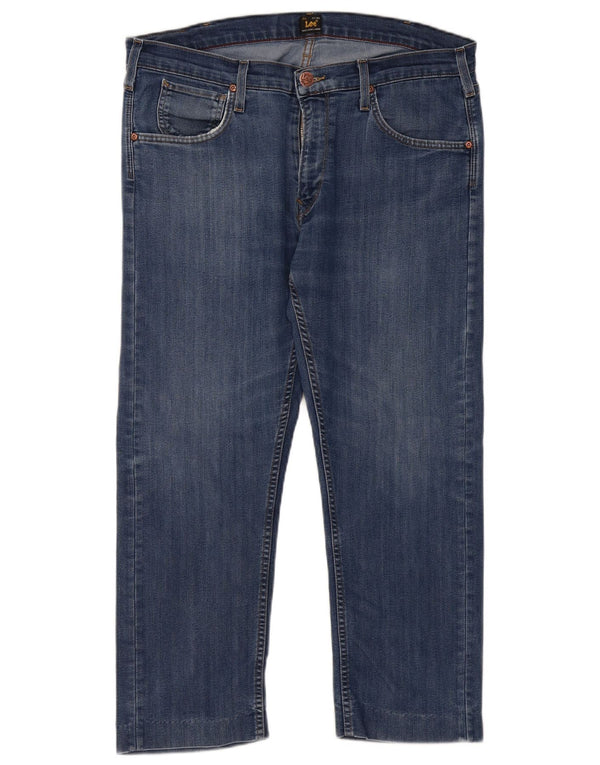 Lee Damen-Cropped-Jeans W36 L26 Blaue Baumwolle