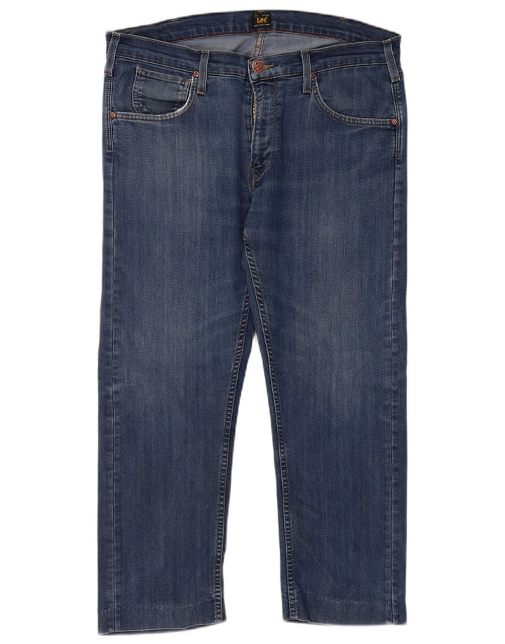 Lee Damen-Cropped-Jeans W36 L26 Blaue Baumwolle