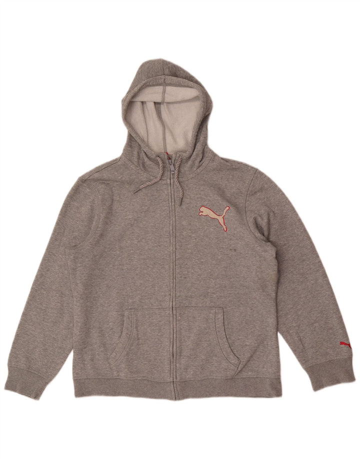 Puma Damen Zip Hoodie Pullover UK 16 Large Grau