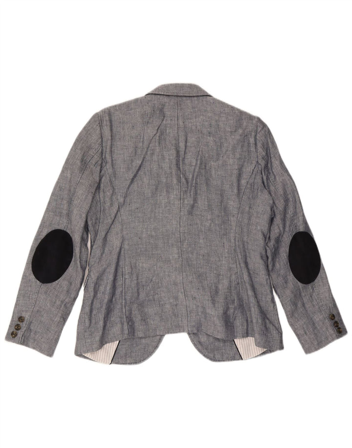Gant Damen-Blazerjacke mit 2 Knöpfen, Gr. 16, großes graues Leinen