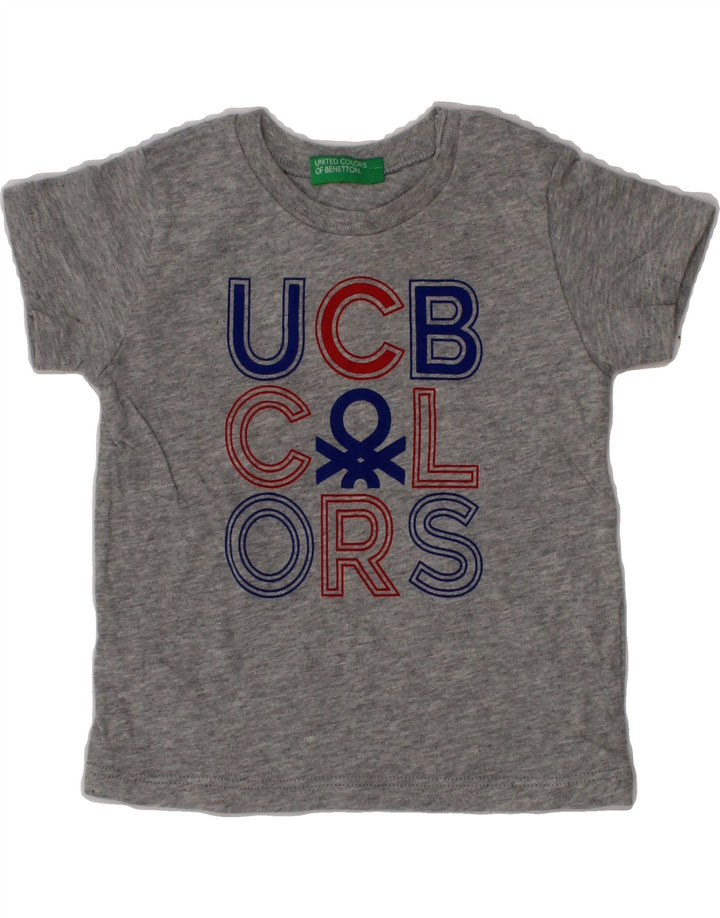 BENETTON Baby Boys Graphic T-Shirt Top 6-9 Months Grey Vintage Benetton and Second-Hand Benetton from Messina Hembry 