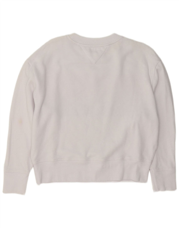 Tommy Hilfiger Damen Grafik-Sweatshirt-Pullover UK 14 Mittelweiß