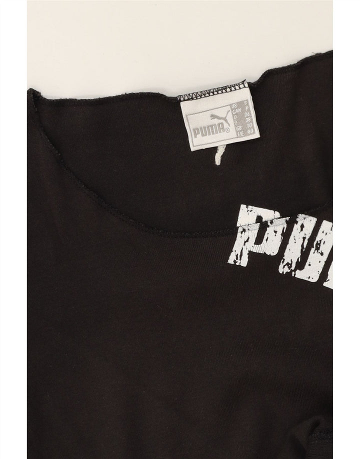 PUMA Womens Graphic T-Shirt Top UK 10 Small  Black Vintage Puma and Second-Hand Puma from Messina Hembry 