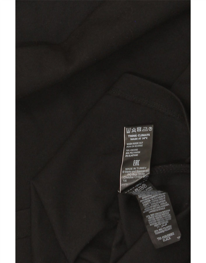 Marks & Spencer Damen Minirock UK 12 Medium W32 Schwarze Viskose