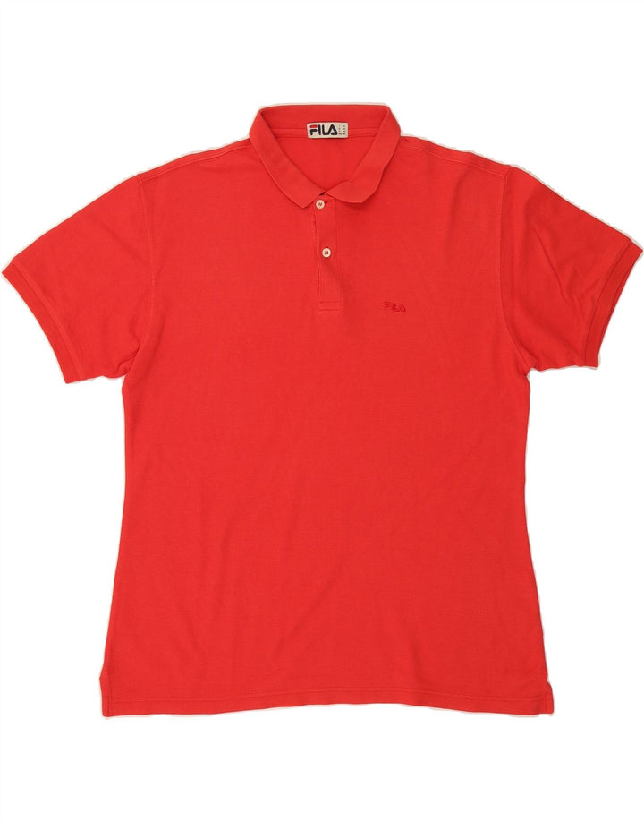 FILA Mens Polo Shirt Medium Red Cotton Vintage Fila and Second-Hand Fila from Messina Hembry 
