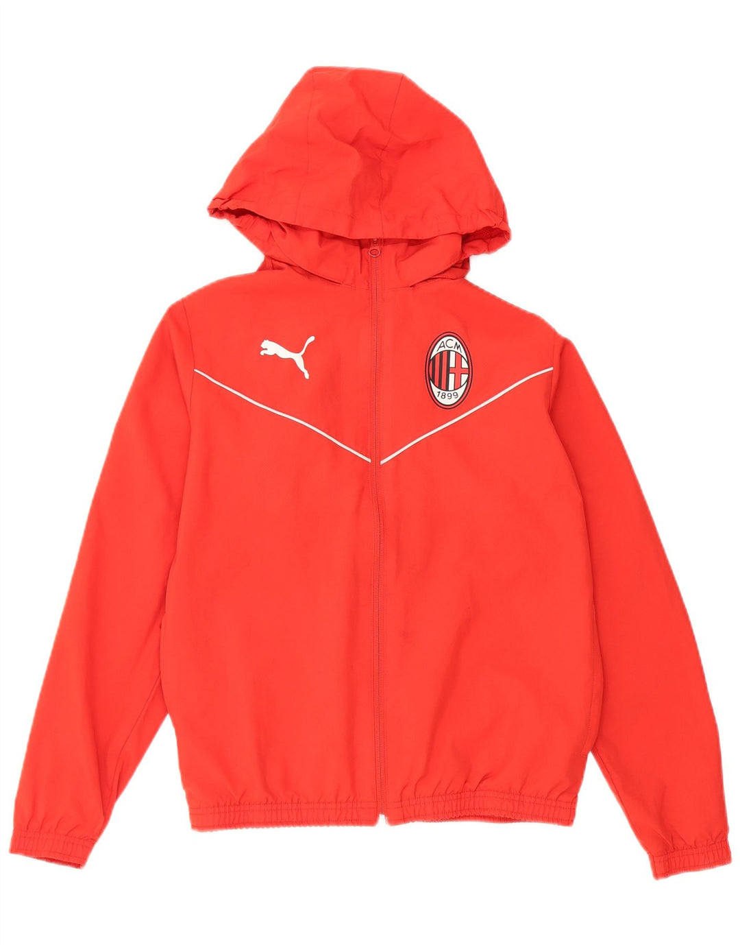 Puma Jungen AC Milan Kapuzen-Trainingsoberteil, Jacke, 13–14 Jahre, rotes Polyester