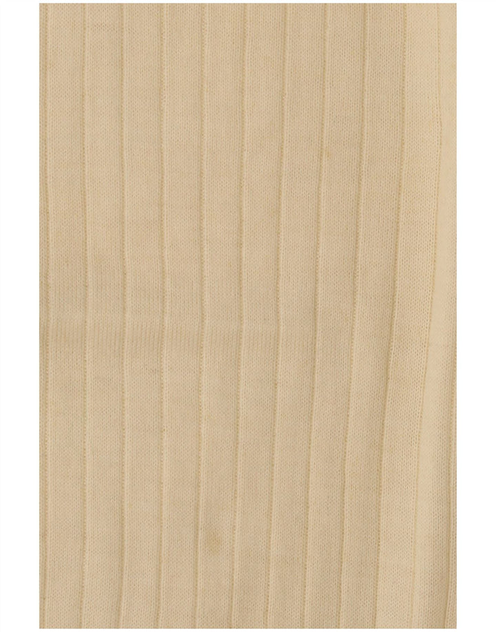 Vintage Herren Weste Tank Top IT 52 Groß Beige Polyacryl