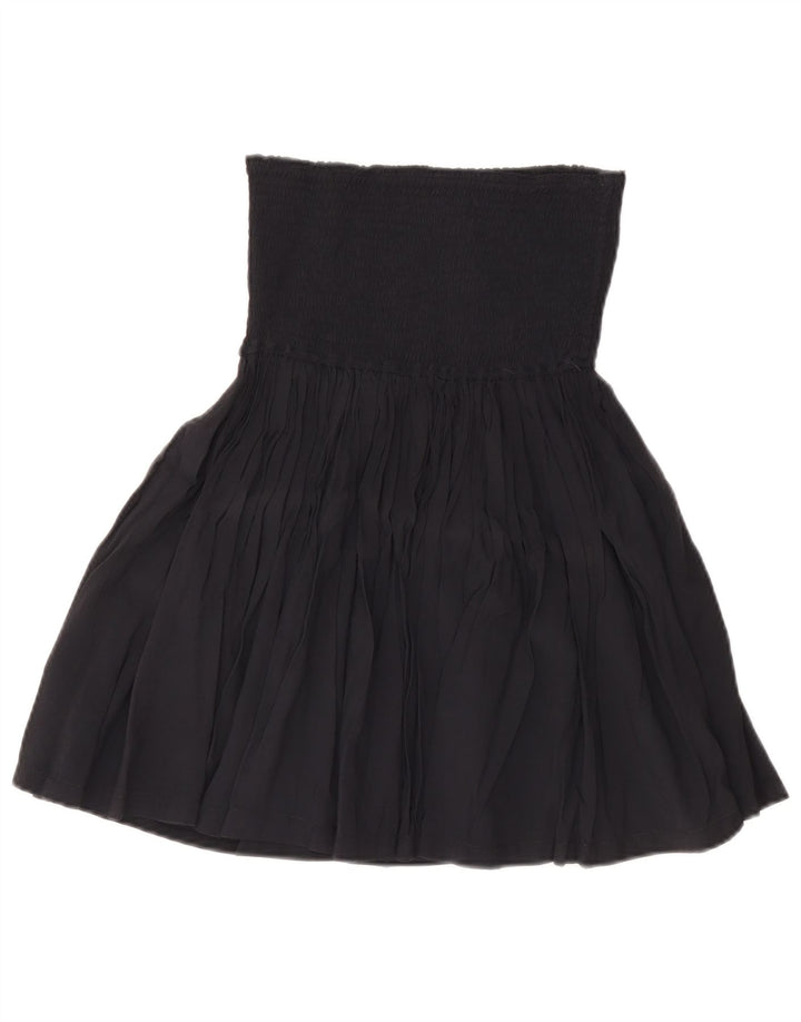 LEMON Damen-Rock in A-Linie mit hoher Taille, mittelgroß, W28, marineblaue Viskose