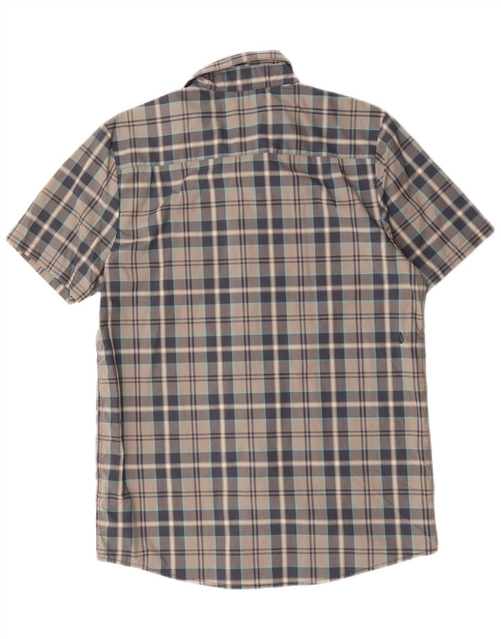 Volcom Herren-Hemd, kurzärmelig, moderne Passform, groß, grau kariert, Baumwolle