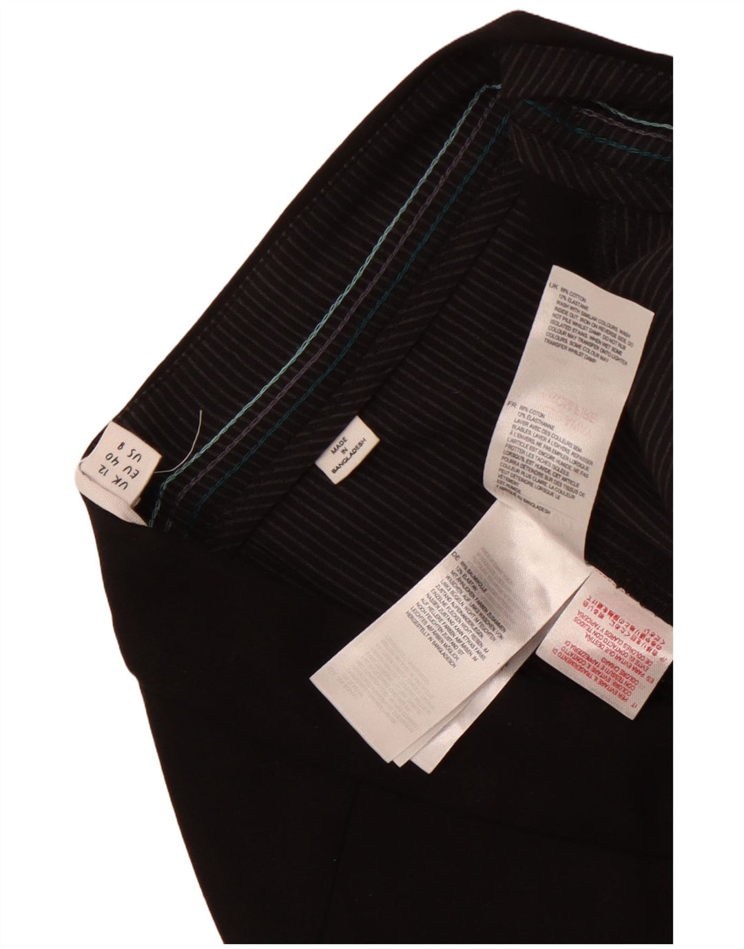 White Stuff Kurz geschnittene Damenhose UK 12 Medium W32 L24 Schwarze Baumwolle