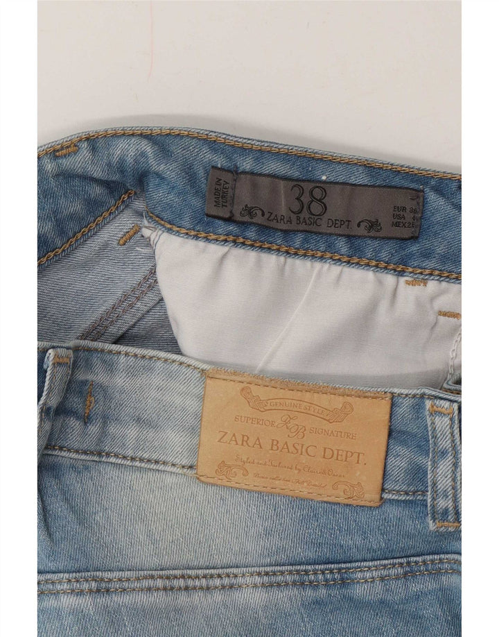 Zara Damen Distressed Slim Jeans EU 38 Small W28 L32 Blau