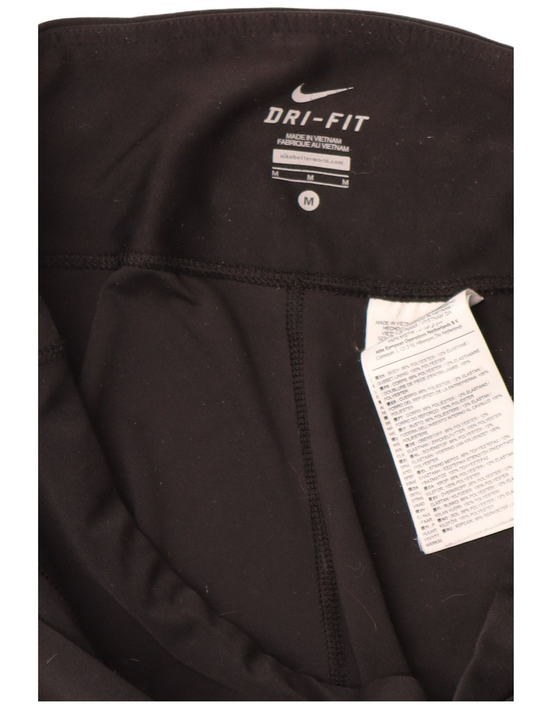 Nike Damen Dri Fit Trainingshose UK 12 Medium Schwarz Polyester