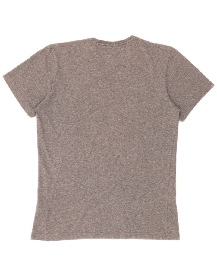 ADIDAS Herren Grafik-T-Shirt-Oberteil aus mittelgrau gesprenkelter Baumwolle